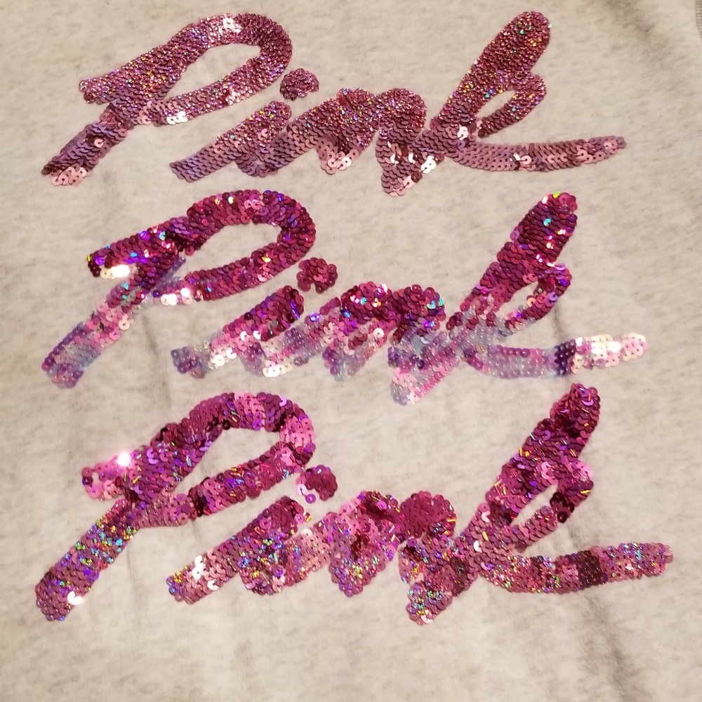 VS Pink Sequin Bling Full Zip Hoody Jacket Sweater